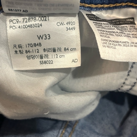 Levi's 501 Button Fly Cutoff Raw Hem Jean Shorts S58022 Right Rise Size 33 - Picture 9 of 9